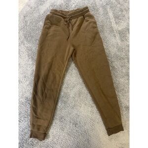 Better Together Womens STK9110 Jogger Pants L Brown Fleece Lined Loungewear